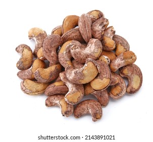 Roasted Cashew Nuts Isolated On White Background