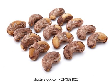 Roasted Cashew Nuts Isolated On White Background