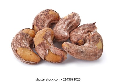 Roasted Cashew Nuts Isolated On White Background