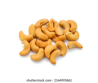 Roasted Cashew Nuts Isolated On White Background