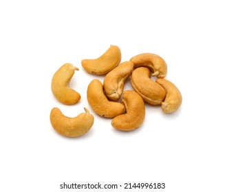 Roasted Cashew Nuts Isolated On White Background