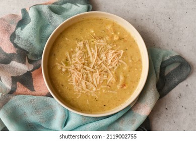 Roasted Cauliflower Soup With Vegan Parmesan