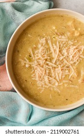 Roasted Cauliflower Soup With Vegan Parmesan