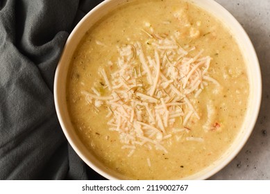 Roasted Cauliflower Soup With Vegan Parmesan