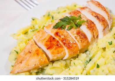 Roasted Chicken Breast And Mashed Potatoes