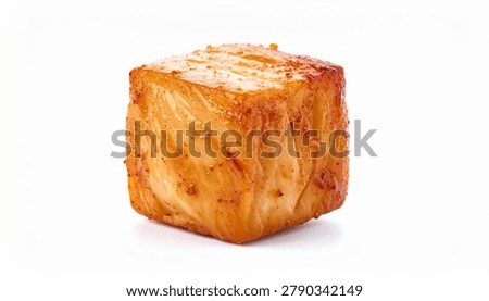 Roasted chicken cube isolated on white background