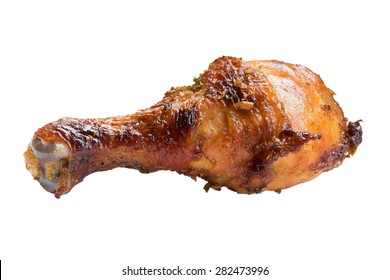 Roasted Chicken Drumstick, Isolated Photo