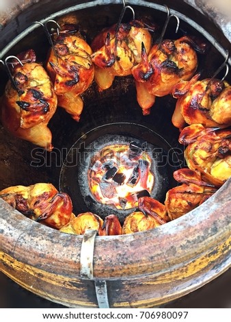 Roasted chicken in the jar