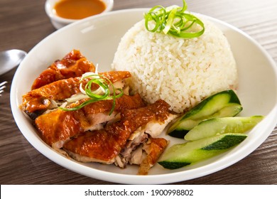 Roasted Chicken Rice From A Hawker Stall In Malaysia