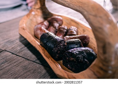 roasted chorizo and blood sausage