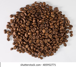 Roasted coffee beans.