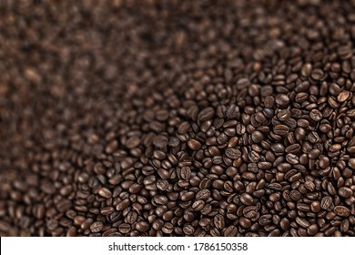 Roasted coffee beans background texture