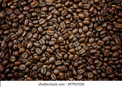 roasted coffee beans, can be used as a background  - Shutterstock ID 397937335