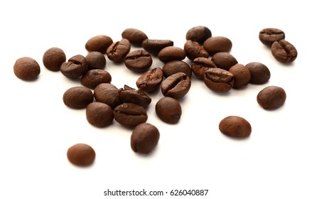 roasted coffee beans isolated on white background - Shutterstock ID 626040887