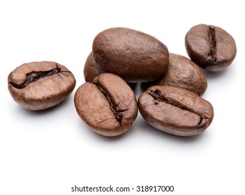 roasted coffee beans isolated in white background cutout - Shutterstock ID 318917000