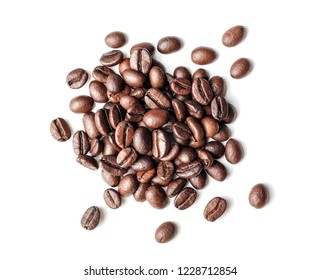 Roasted coffee beans on white background - Shutterstock ID 1228712854