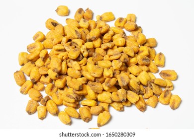 Roasted Corn Nuts On White Background