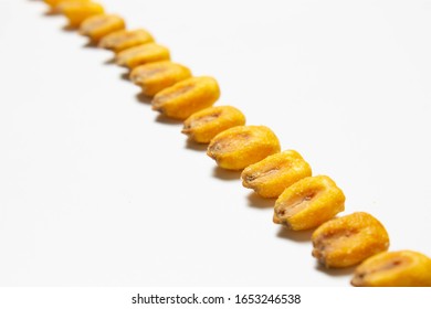 Roasted Corn Nuts On White Background