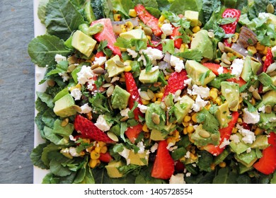 Roasted Corn, Strawberry, And Avocado Salad