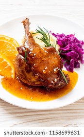 Roasted Duck Leg Steak With Orange Sauce