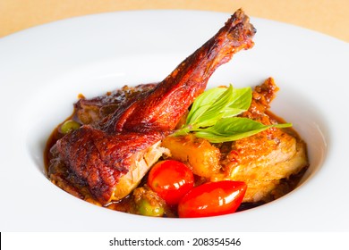 Roasted Duck With Red Curry Sauce