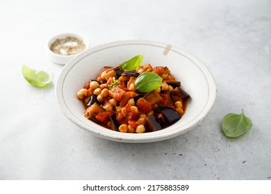 Roasted Eggplant With Tomato And Chickpeas