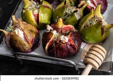 Roasted Figs With Goat Cheese And Honey