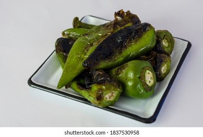 Roasted Green Chili Peppers In A Small-plate Tapas