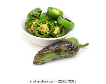 Roasted Green Jalapeno Pepper On Meal