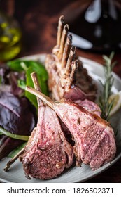 Roasted Lamb Rack With Red Wine