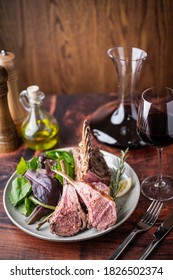 Roasted Lamb Rack With Red Wine