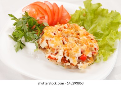 roasted meat with vegetables