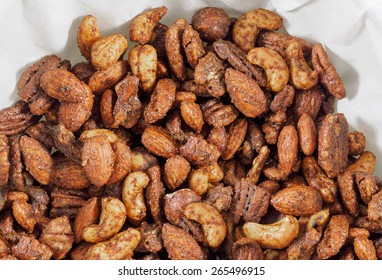 Roasted Nuts Mix Piled  On Paper Napkin