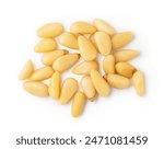 Roasted pine nuts isolated on the white background