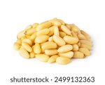 Roasted pine nuts isolated on the white background