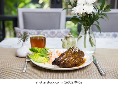 Roasted Pork Ribs & Asian Slaw