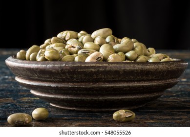 Roasted And Salted Edamame In A Bowl