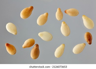 roasted sesame seeds macro on grey background, top view - Powered by Shutterstock