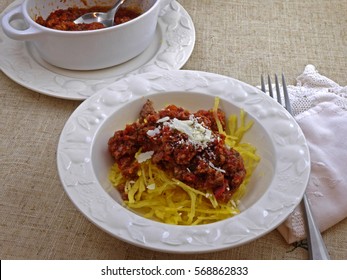 Roasted Spaghetti Squash With Bolognese Sauce