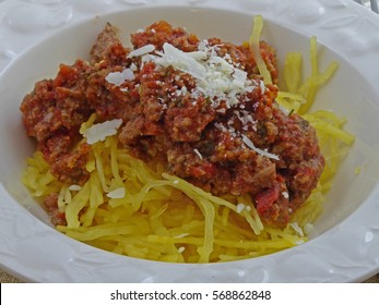 Roasted Spaghetti Squash With Bolognese Sauce