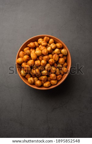 Roasted spicy chickpeas or Indian chana or chole, popular snack recipe