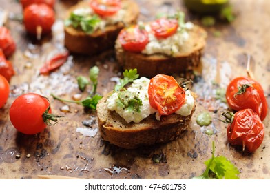 Roasted Tomato On Toast With Cottage Cheese