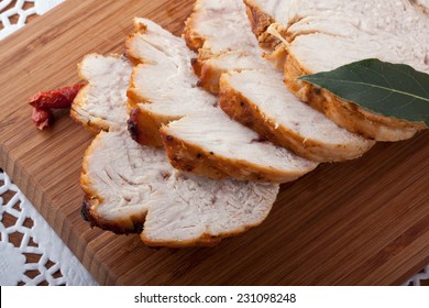 Roasted Turkey Breast On Wooden Plank