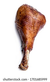 Roasted  Turkey Leg Isolated On White 