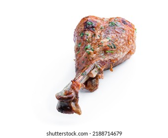 Roasted  Turkey Leg Isolated On White 