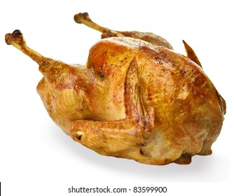 Roasted Turkey On White Background