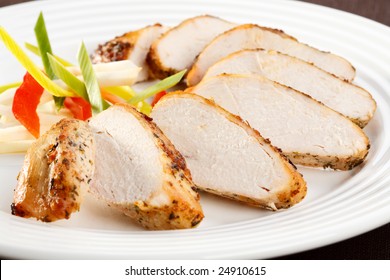 Roasted Turkey Slices With Vegetables