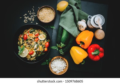 Roasted Vegetable Lemon Orzo Dish