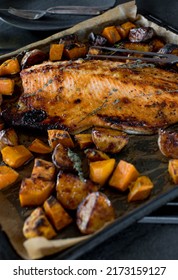 Roasted Whole Salmon Fillet With Potatoes