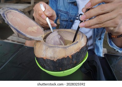 Roasted Young Coconut Natural Background Indonesian Stock Photo ...